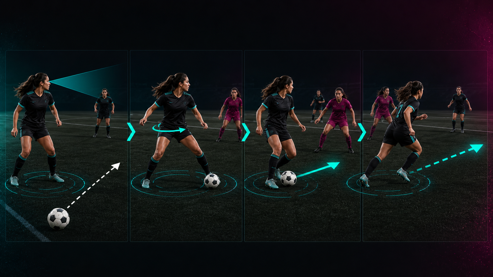 Four-step first and second touch framework for outside defenders