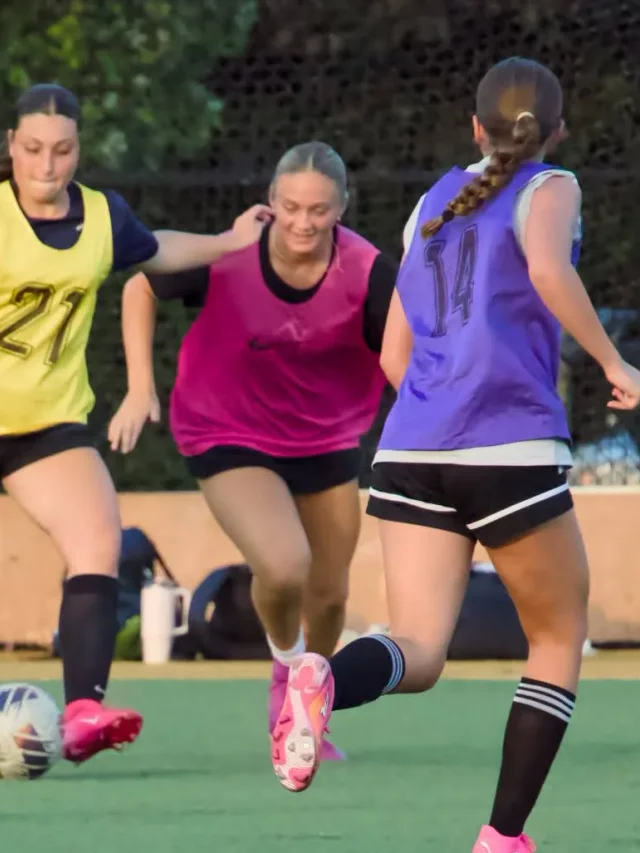 Alexis Burmeister playing soccer