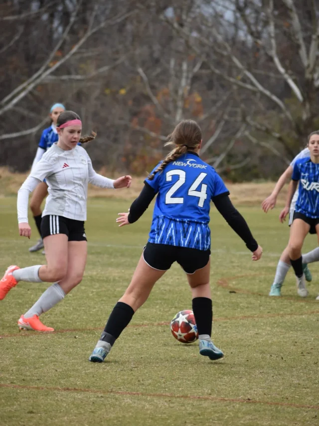 Alexis Burmeister playing soccer